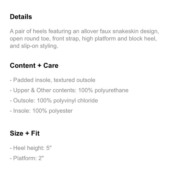 NWT Forever 21 Faux Snakeskin Platform Block Heels - Picture 5 of 9